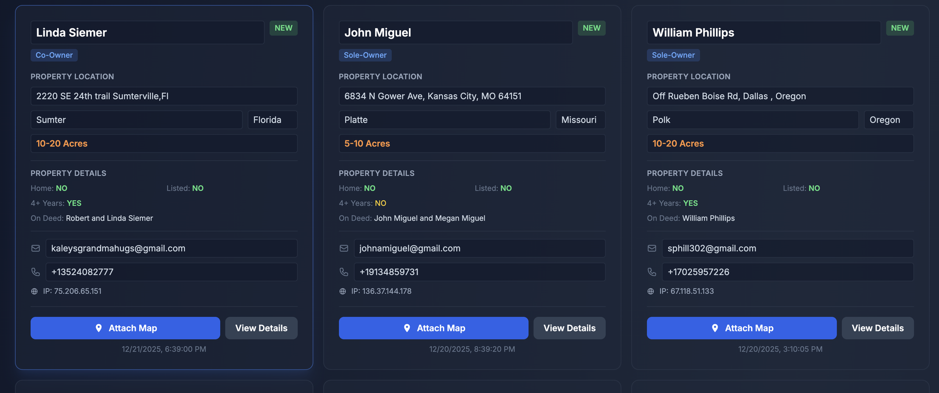 ParcelReach Dashboard 1