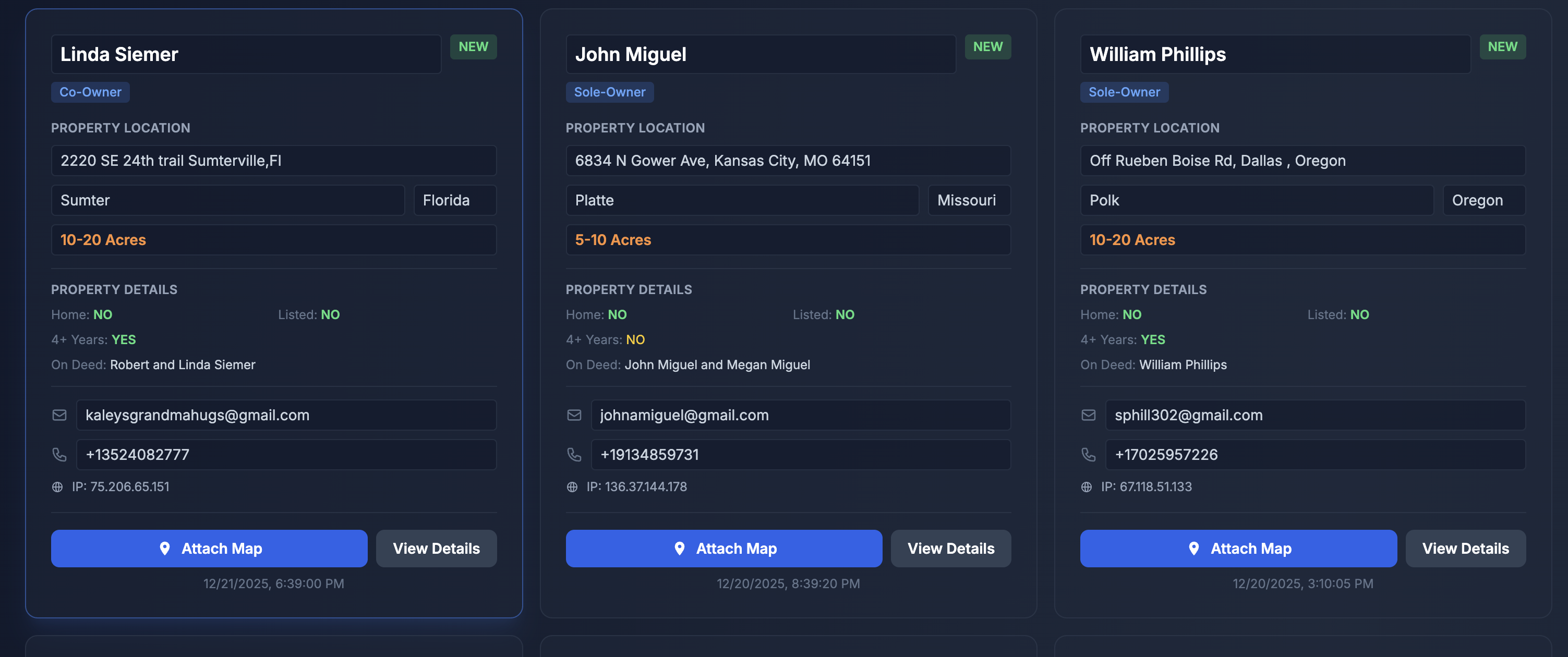 ParcelReach Dashboard 1
